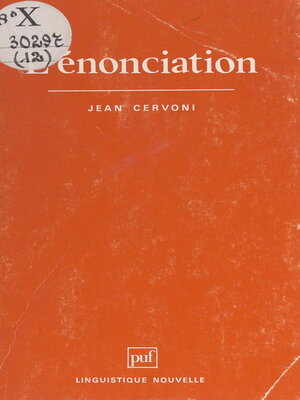 cover image of L'énonciation